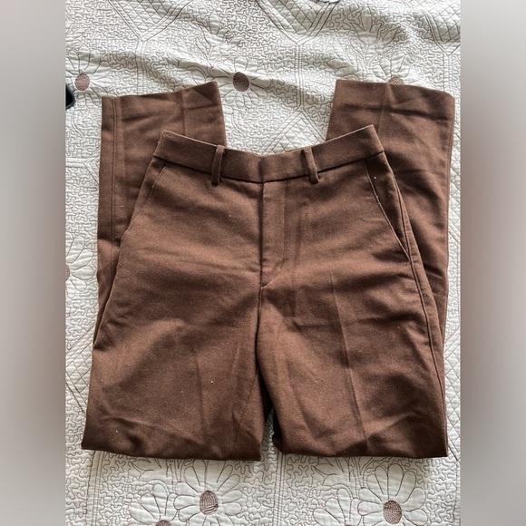 Uniqlo Brown Wool-blend Trousers - Picture 1 of 11